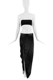 Vivienne Westwood Silk Satin Ruched Slit Maxi Skirt