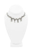 Christian Dior Silver Pavé Crystal Embellished Logo Charm Necklace