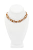 Givenchy Gold Orange Gemstone Crystal Two Tier Chain Link Necklace
