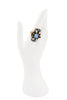 Vintage Gold Blue Gemstone Iridescent Stone Floral Geo Statement Ring