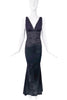 Roberto Cavalli Just Cavalli Black Silk Stretch Chiffon Dress Mermaid Gown