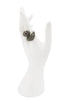 Roberto Cavalli Silver Pavé Crystal Double Snake Head Statement Ring