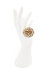 Lanvin Gold Crystal Flower Petal Oversized Statement Ring