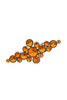 Missoni Blackened Silver Orange Gemstone Cluster Geometric Broach