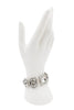 Christian Dior Silver Pavé Crystal Rhinestone D Logo Link Toggle Bracelet