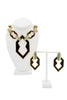 Eddie Borgo Black Enamel Gold Jade Howlite Stone Geometric Earrings