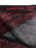 Alexander McQueen Sheer Mini Dress with Red Lurex Stripes #
