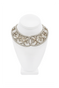 Alexander McQueen Silver Pearl Flower Decal Embellished Cut out Collar Necklace