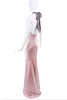 Roberto Cavalli Pink Silk Bias Cut Draped Halterneck Bow Dress Gown