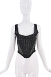 Vivienne Westwood Black Lace Sheer Cut Out Embellished Corset Top