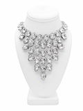 Vintage Vogue Clear Crystal Tear Drop Collar Necklace