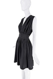 Balenciaga Black Silk Polka Dot Waist Belt Dress
