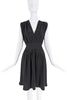 Balenciaga Black Silk Polka Dot Waist Belt Dress