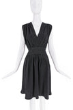 Balenciaga Black Silk Polka Dot Waist Belt Dress