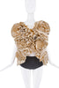 Vintage Tan Beige Ruffle Flower Avante Garde Oversized Vest