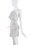 Re:Muse White Sheer Ruffle Lace Halter Slip Dress