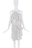 Re:Muse White Sheer Ruffle Lace Halter Slip Dress