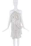 Re:Muse White Sheer Ruffle Lace Halter Slip Dress