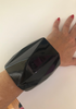 Armani Black Oversized Bezel Facet Cut Resin Lucite Bracelet