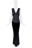 Jean Paul Gaultier Black Velvet Embellished Corset Dress Gown