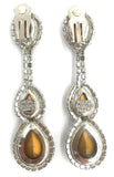 Balmain Aquamarine, Emerald Green and Sapphire Blue Teardrop Earrings