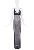 Kikiriki Black Sheer Lace Crystal Embellished Dress Gown