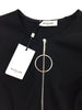 Mugler Black Jersey Bodycon Dress with Round Zipper Detail - BOUTIQUE PURCHASE PRICE