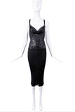 Jean Paul Gaultier Black Chainmail Draped Knit Dress