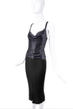 Jean Paul Gaultier Black Chainmail Draped Knit Dress
