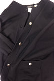 Chanel Black Wool Classic Cardigan with Gold Interlocked CC Buttons