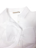Christopher Kane White Oversized Sheer Button- Up Shirt Blouse with Bow - BOUTIQUE PURCHASE PRICE