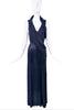 Gucci Blue Beaded Crystal Draped Goddess Gown