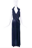 Gucci Blue Beaded Crystal Draped Goddess Gown