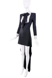 Saint Laurent Black & White Tuxedo Bow Dress Gown