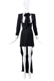 Saint Laurent Black & White Tuxedo Bow Dress Gown