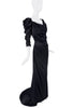 Vivienne Westwood Black Ruched Puff Shoulder Train Dress Gown