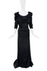 Vivienne Westwood Black Ruched Puff Shoulder Train Dress Gown