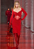 Versace Red Cut Out Corseted Ruched Dress