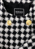 Versace Jeans Couture Bouclé Houndstooth Jacket with Gold Medusa Buttons - BOUTIQUE PURCHASE PRICE