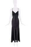 Vintage Black Bias Cut Slip Dress Gown