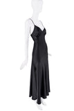 Vintage Black Bias Cut Slip Dress Gown