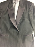 Christian Dior Monsieur Gray Pinstripe Satin Lapel Blazer