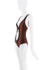 Chantal Thomas Brown Black SnakeskinPrint Cut Out Swimsuit