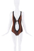Chantal Thomas Brown Black SnakeskinPrint Cut Out Swimsuit