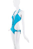 Pleinsud Blue Cut Out Lace Up Swimsuit