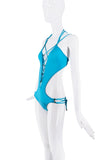 Pleinsud Blue Cut Out Lace Up Swimsuit
