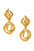Saint Laurent YSL Vintage Gold Abstract Swirl Drop Earrings