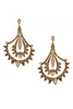 Roberto Cavalli Gold Pavé Crsytal Blue Gemstone Spiky Chandelier Earrings
