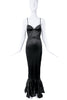 Roberto Cavalli Black Silk Corset Mermaid Dress Gown