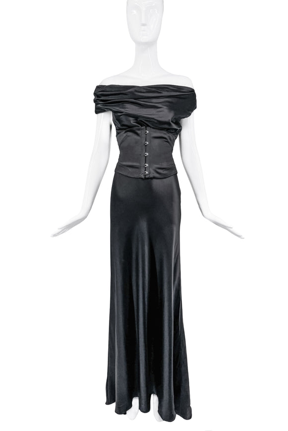 Collette Dinnigan Black Silk Dress Gown